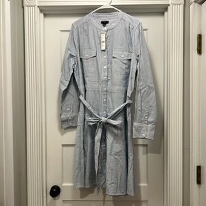 J. Crew button down long sleeve dress with tie, NWT, size 18